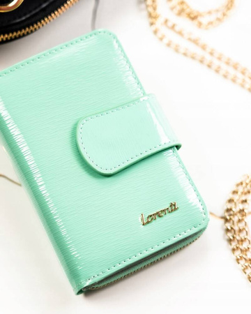 Vertikale Damen Geldbörse aus Leder mit Druckknopfverschluss – Lorenti