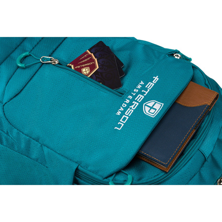 Geräumiger Rucksack aus Polyester in Blau mit vielen zusätzlichen Taschen – Peterson