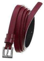 Damen Gürtel schmal mit silberner Metallschnalle, klassisch