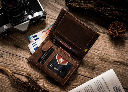 Große Herren Geldbörse aus Leder ohne Verschluss – Peterson