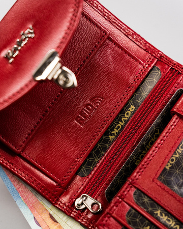 Mittelgroße Damen Geldbörse aus Leder mit Druckknopf – 4U Cavaldi