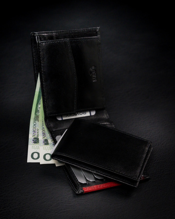 Herren Geldbörse aus Glattleder mit herausnehmbarem Kartenetui – Rovicky