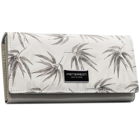 Weiße Damen Geldbörse mit RFID-Schutz und Druckknopf – Peterson