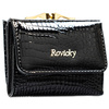 Kleine, schwarze Damen-Geldbörse aus Naturleder mit RFID-System - Rovicky