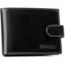 Große Herren Geldbörse aus Leder mit Druckknopf – Rovicky