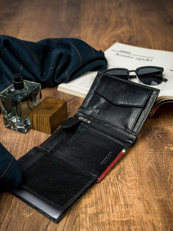 Zweifarbige Herren Geldbörse vertikal aus Echtleder – Rovicky