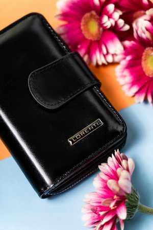 Klassische Damen Geldbörse mit Druckknopf und Reißverschluss – Lorenti