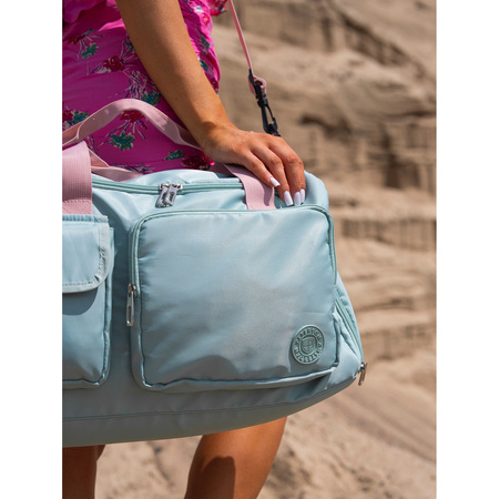 Grün-Rosa Reisetasche aus Polyester mit Reißverschluss – Peterson