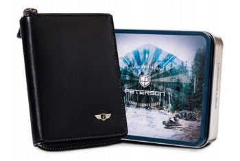 Große Herren Geldbörse aus Leder mit Reißverschluss – Peterson
