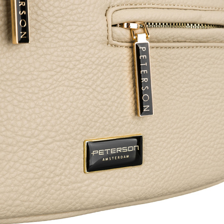 Damen-Gürteltasche aus Öko-Leder in Beigeton mit Rücktasche – Peterson