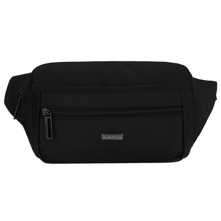 Schwarze Herren-Bauschtasche ein Fach mit drei zusätzlichen Taschen - Peterson