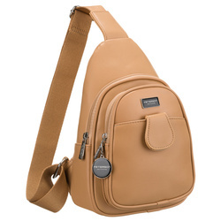 Sportliche beige Damen Gürteltasche Crossbody aus Öko-Leder – Peterson