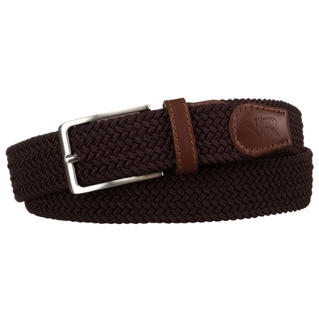 Brauner Textilgürtel aus Synthetikmaterial und Öko-Leder – Rovicky