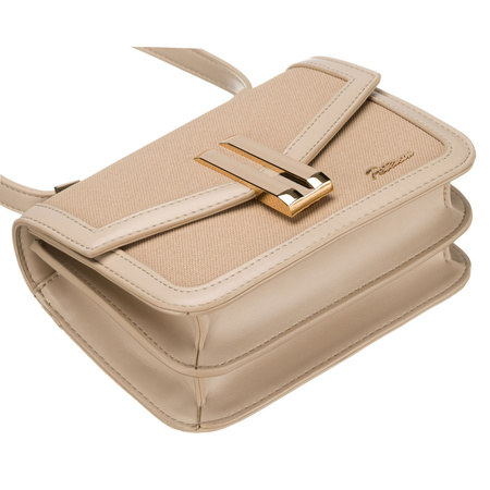 Damen-Umhängetasche aus Kunststoff in Beige mit Magnetverschluss – Peterson