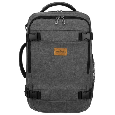 Reise-Rucksack aus Polyester in Grau, ausgestattet mit einem ansteckbaren Gürtel – Peterson