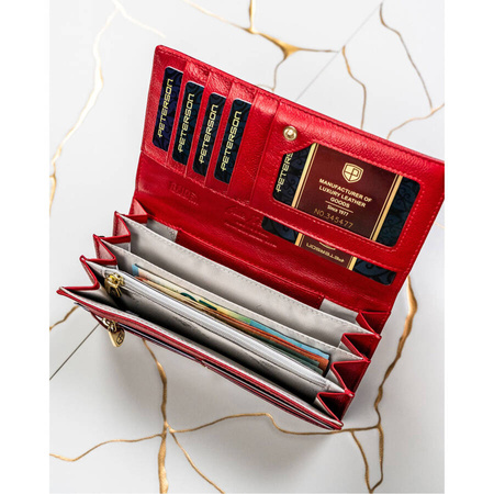 Große rote Damen Geldbörse mit vielen Fächern – Peterson