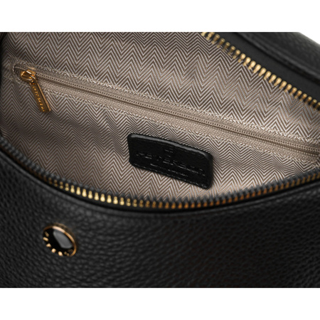 Praktische, städtische Damen-Bauchtasche aus Öko-Leder in Schwarz, einteilig - Peterson