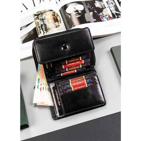 Damen Geldbörse in Schwarz mit RFID und Fach für Fahrzeugschein – Peterson