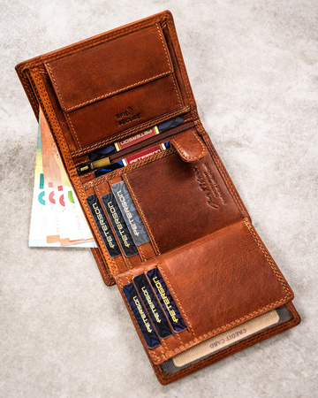 Große Herren Geldbörse aus Leder mit geprägtem Sternzeichen – Peterson