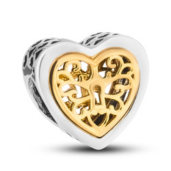 Silberner Charm Durchbrochenes Herz für Modulararmband – Peterson