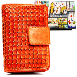 Damen Geldbörse mit Druckknopf in Orange – Rovicky