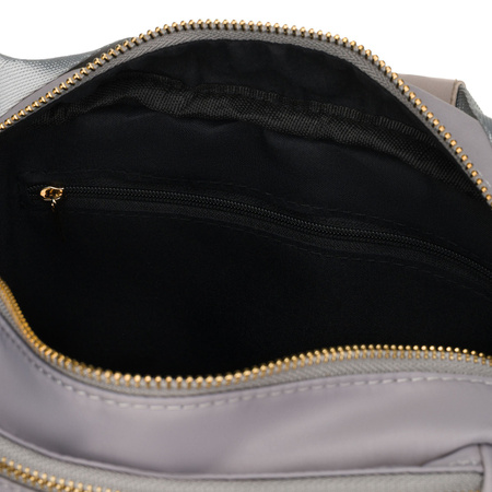 Damen-Umhängetasche aus Nylon in Grau mit Reißverschluss – Peterson