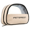 Beige-schwarze Kosmetiktasche aus synthetischem Stoff mit transparentem Panel – Peterson