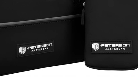 Robuster City Rucksack aus Synthetikmaterial mit Etui im Set – Peterson