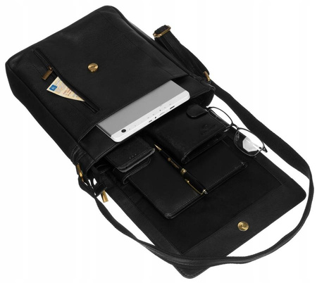 Herren Umhängetasche aus Leder mit verstellbarem Gurt – Peterson