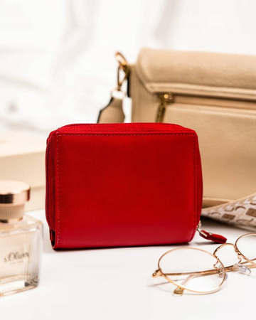 Kleine Damen Geldbörse aus Leder mit Druckknopf und Reißverschluss – Peterson