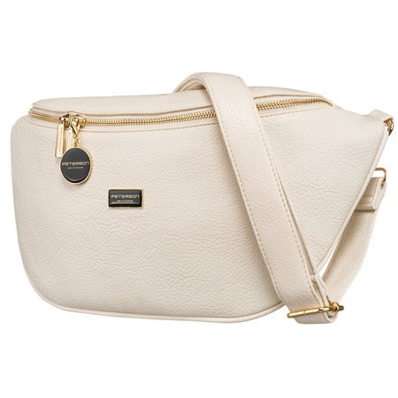 Modische beige Damen Gürteltasche für Hüfte oder Crossbody aus Öko-Leder – Peterson