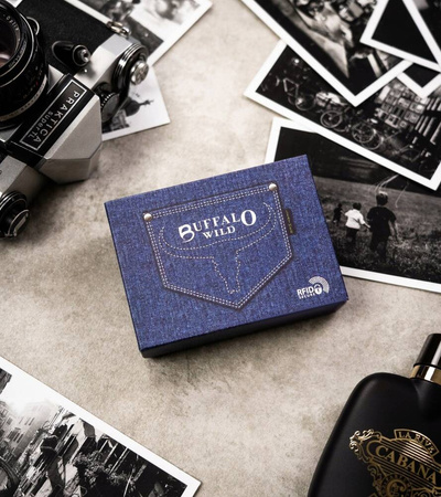 Kleine Herren Geldbörse aus Leder ohne Verschluss – Buffalo Wild