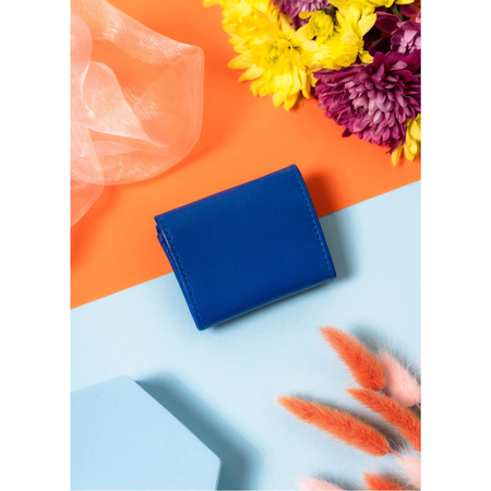 Minimalistische Damen Portemonnaie mit Druckknopf aus Leder – Rovicky