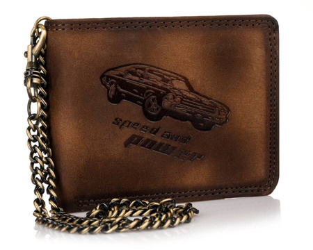 Große Herren Geldbörse aus Leder mit Kette