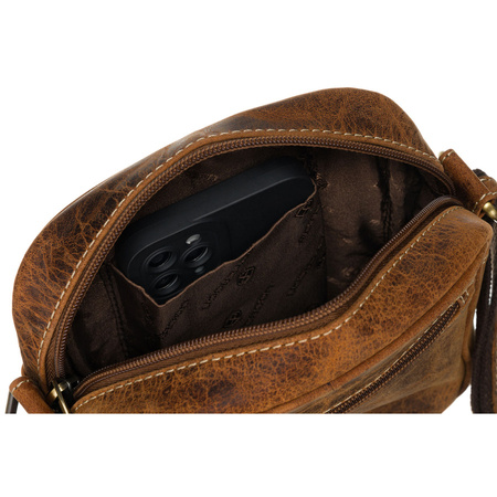 Vintage Herren Umhängetasche aus Echtleder – Peterson