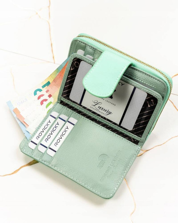 Vertikale Damen Geldbörse aus Leder mit Druckknopfverschluss – Lorenti