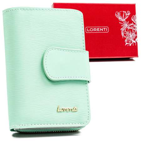 Vertikale Damen Geldbörse aus Leder mit Druckknopfverschluss – Lorenti