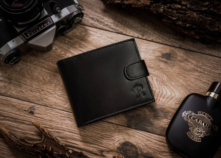 Große Herren Geldbörse aus Leder mit Druckknopf – Rovicky