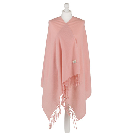 Großer Damen-Schal in Rosa, mit Fransen verziert - Peterson