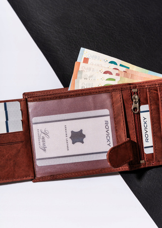 Große Herren Geldbörse aus Leder, Querformat – Always Wild