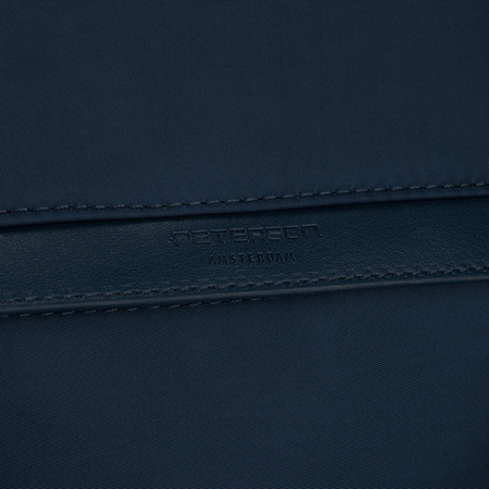 Damen-Rucksack aus Nylon und Öko-Leder in Marineblau, mit Reißverschluss – Peterson