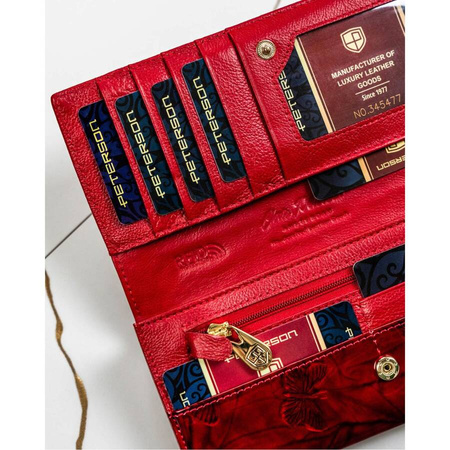 Große rote Damen Geldbörse mit vielen Fächern – Peterson