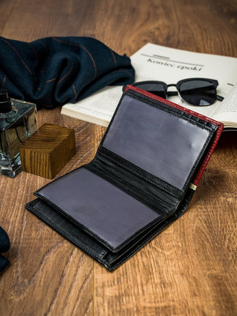 Herren Geldbörse hochkant, zweifarbig aus Leder – Rovicky