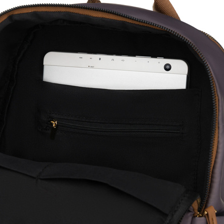 Grauer, städtischer Damen-Rucksack aus Polyester mit Reißverschlüssen – Peterson