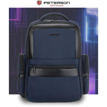 Granatblauer Reiserucksack mit Laptopfach bis zu 14 Zoll – Peterson