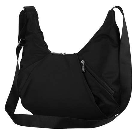 Schwarze Damen-Handtasche aus Polyester mit Reißverschluss – Peterson