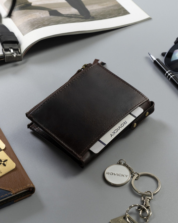 Große Retro Herren Geldbörse mit zwei Münzfächern – Rovicky