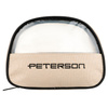 Beige-schwarze Kosmetiktasche aus synthetischem Stoff mit transparentem Panel – Peterson