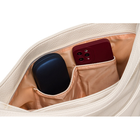 Große Damen Tasche mit Taschen in Beige – Rovicky