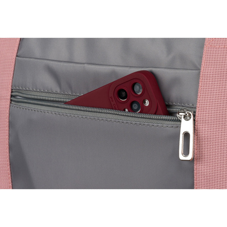 Sport-Reisetasche aus Polyester in Grau-Rosa mit Reißverschluss – Peterson